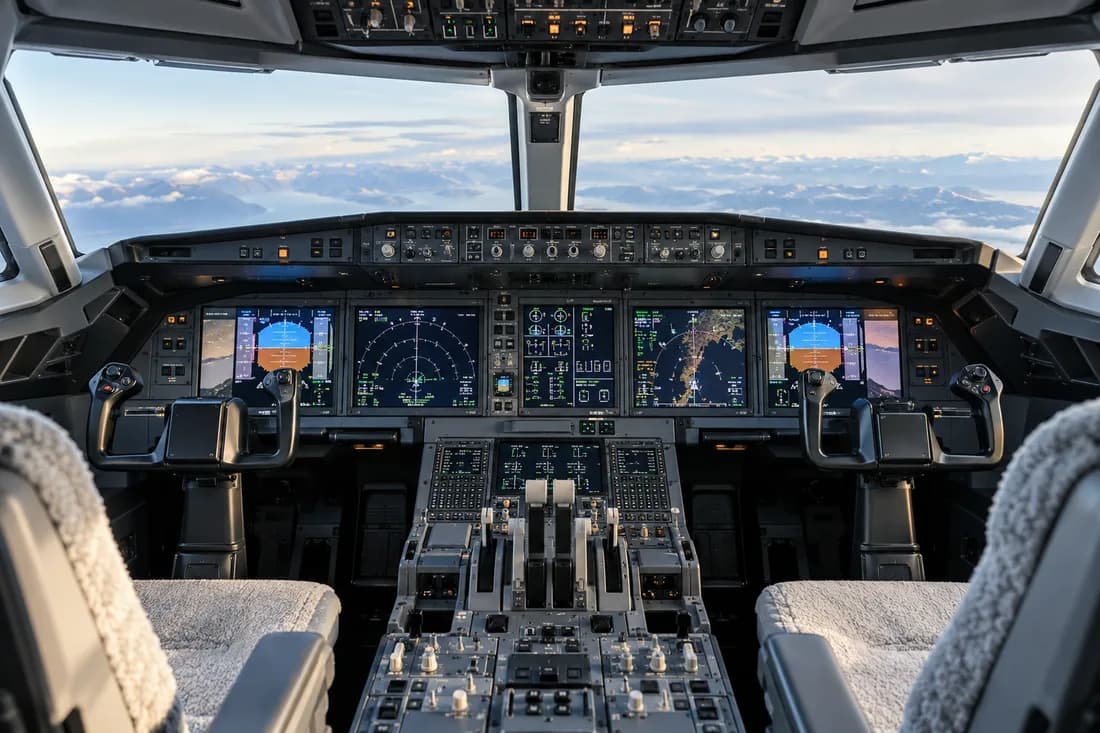 Modern cockpit navigation and flight instruments