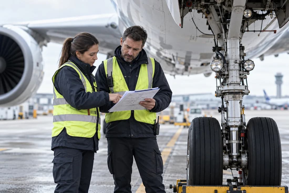 Aviation operations colleagues coordinating a flight plan